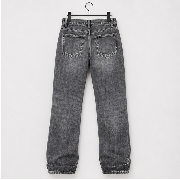 Straight Leg Boyfriend Jeans for Women Trendy Mid Rise Wash Stretchy Casual Baggy Jeans - back view