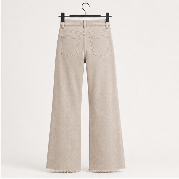 Women's Wide Leg Jeans High Waisted Stretchy Trendy Casual Versatile Work Denim Pants Trousers 2025 - back view