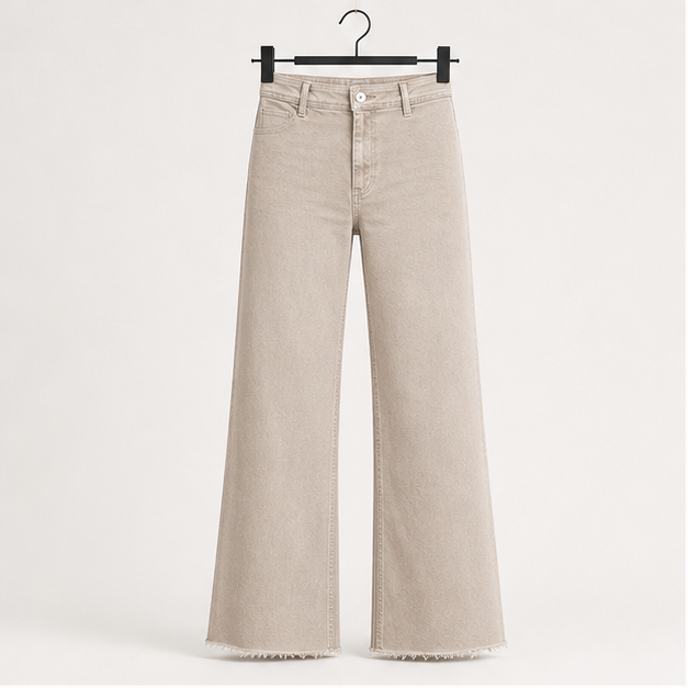 Women's Wide Leg Jeans High Waisted Stretchy Trendy Casual Versatile Work Denim Pants Trousers 2025 - front view
