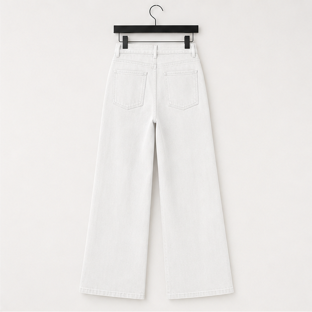 Women's Cargo Baggy Wide Leg High Waist Casual Stretch Pants - back view