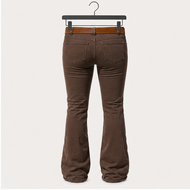 Low Rise Boot Cut Jeans for Women Butt Lifting Western Pants with Pockets Flare Jeans Women - back view