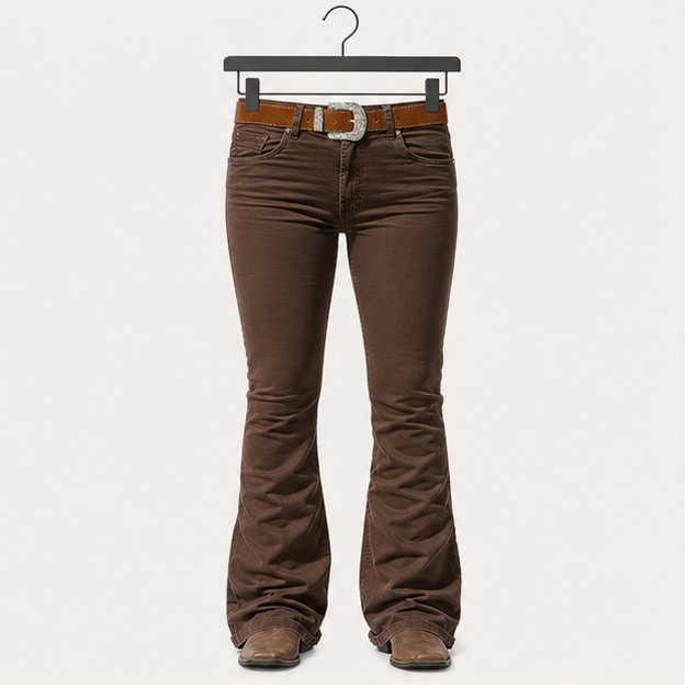 Low Rise Boot Cut Jeans for Women Butt Lifting Western Pants with Pockets Flare Jeans Women - front view